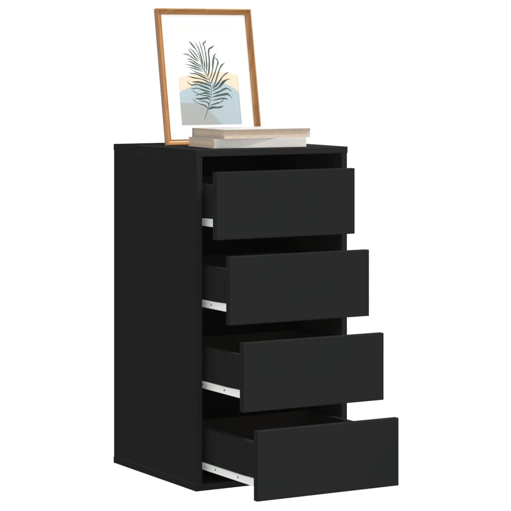 Commode d'angle noir 40x41x76 cm bois d'ingénierie - XIOS