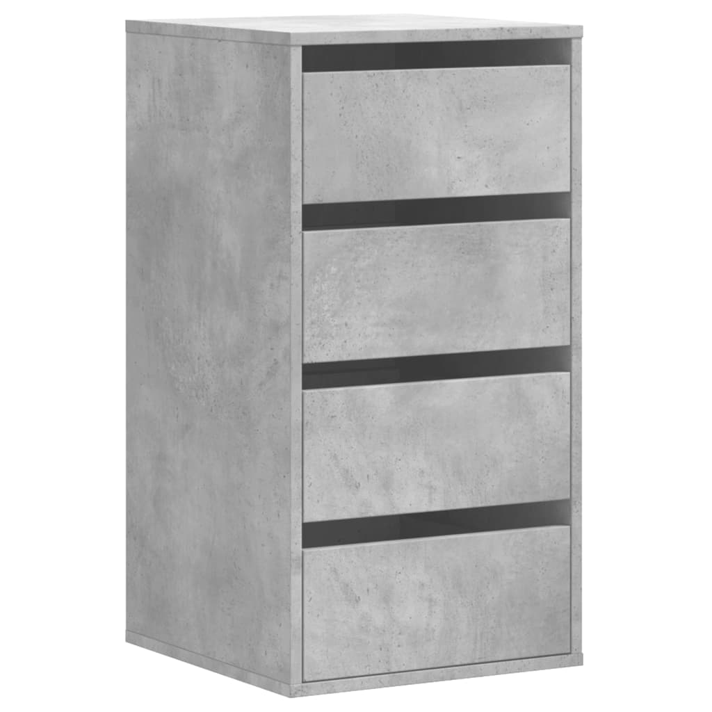 Commode d'angle gris béton 40x41x76 cm bois d'ingénierie - XIOS