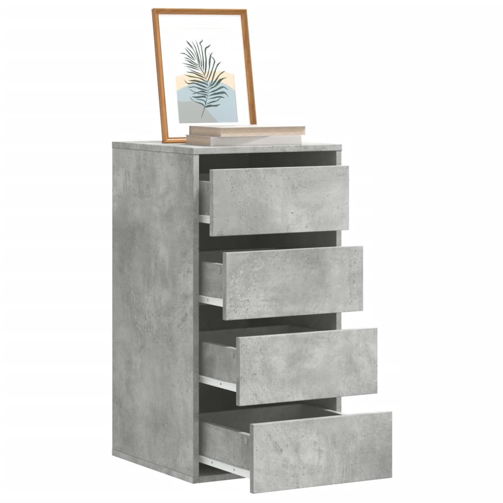Commode d'angle gris béton 40x41x76 cm bois d'ingénierie - XIOS