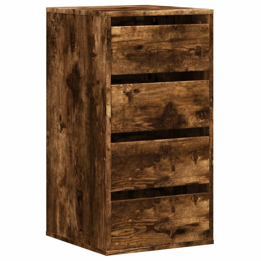 Commode d'angle chêne fumé 40x41x76 cm bois d'ingénierie - XIOS