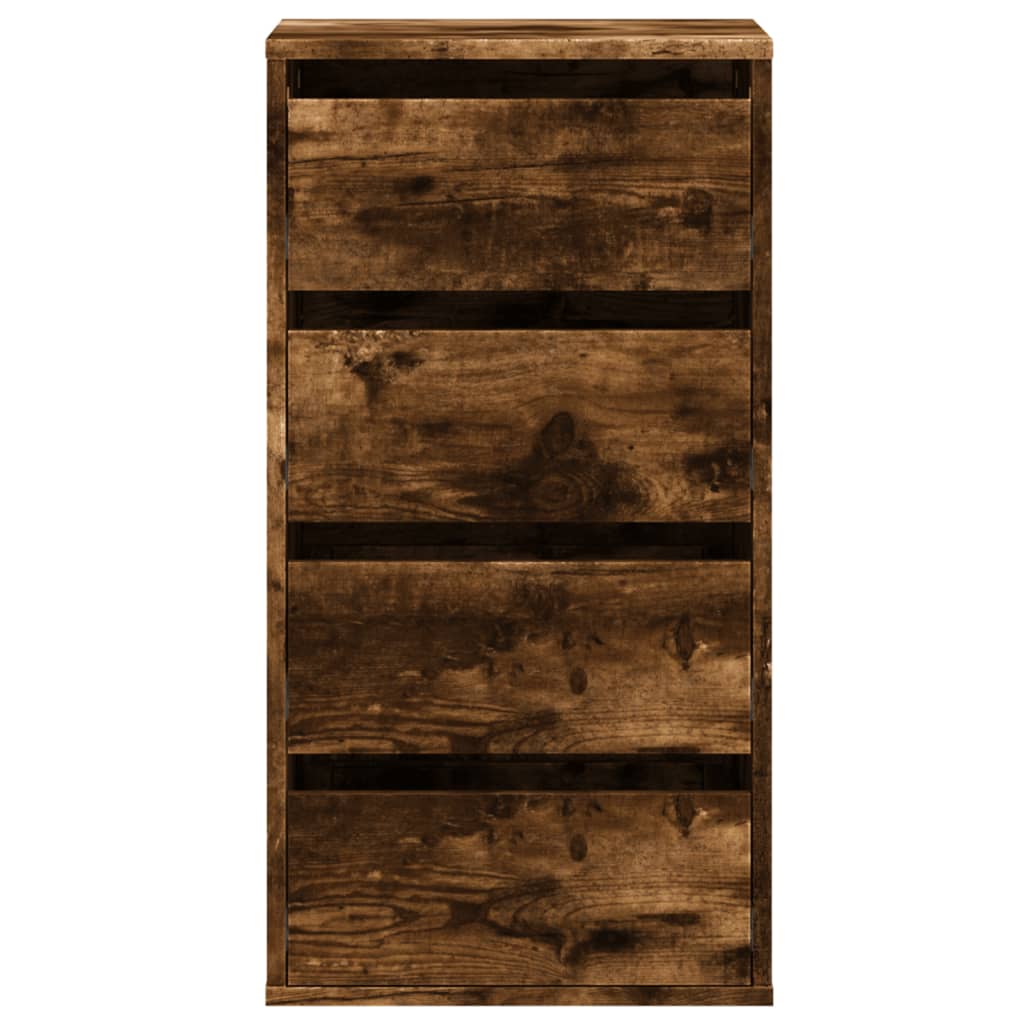 Commode d'angle chêne fumé 40x41x76 cm bois d'ingénierie - XIOS