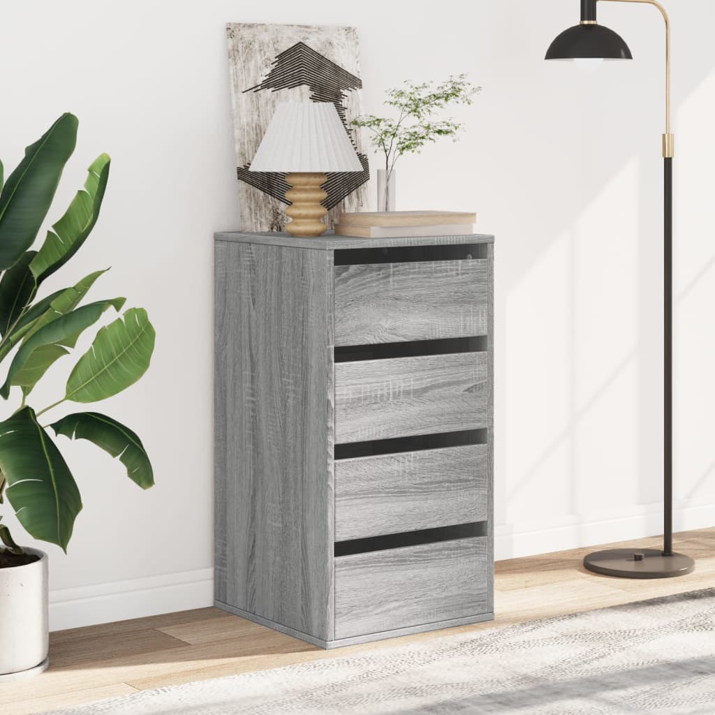 Commode d'angle sonoma gris 40x41x76 cm bois d'ingénierie - XIOS
