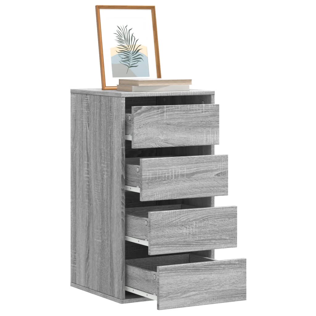 Commode d'angle sonoma gris 40x41x76 cm bois d'ingénierie - XIOS