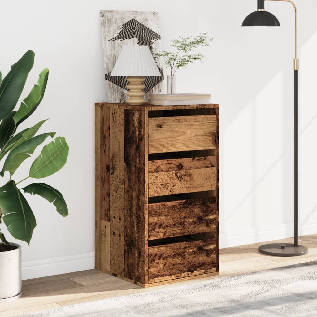 Commode d'angle vieux bois 40x41x76 cm bois d'ingénierie - XIOS