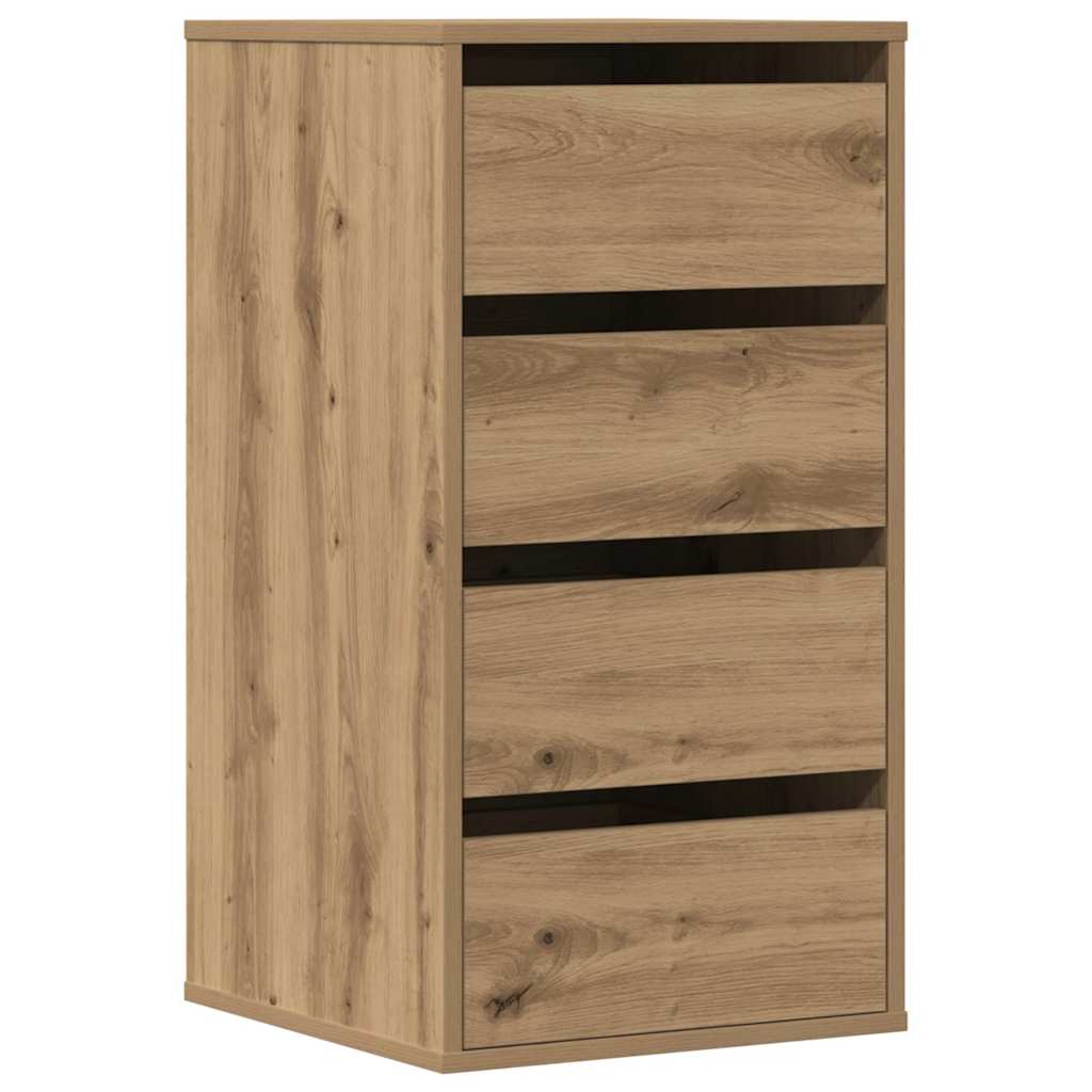 Commode d'angle chêne artisanal 40x41x76 cm bois d'ingénierie - XIOS
