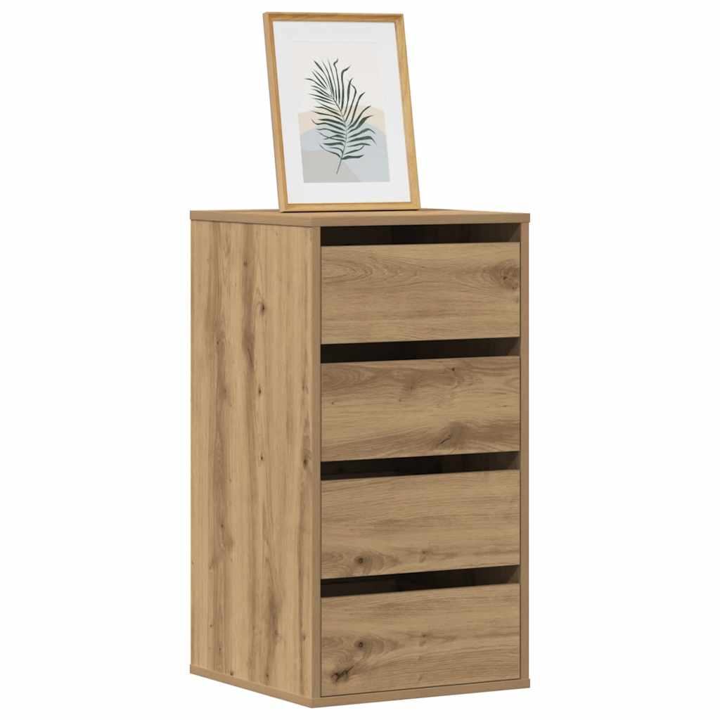 Commode d'angle chêne artisanal 40x41x76 cm bois d'ingénierie - XIOS