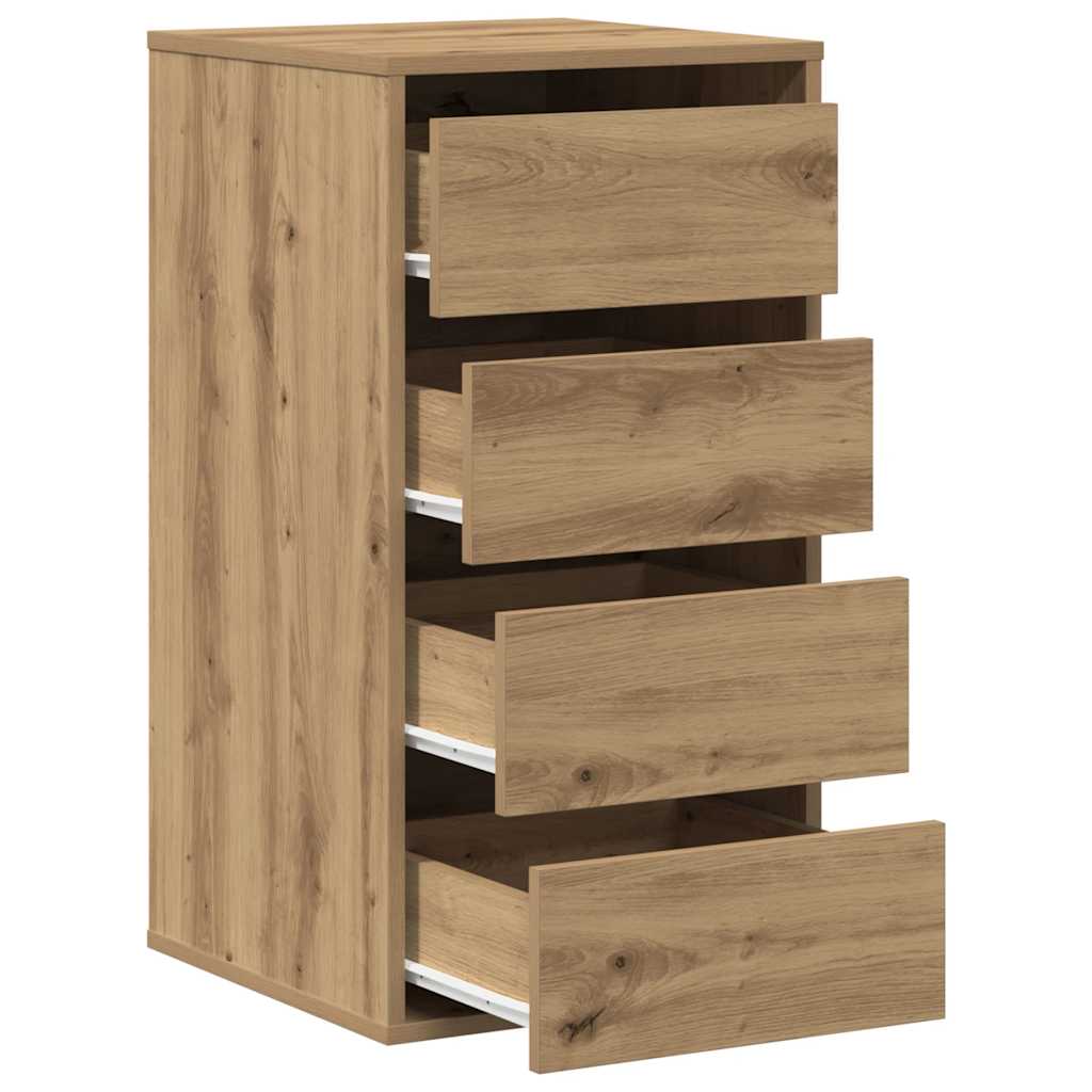 Commode d'angle chêne artisanal 40x41x76 cm bois d'ingénierie - XIOS