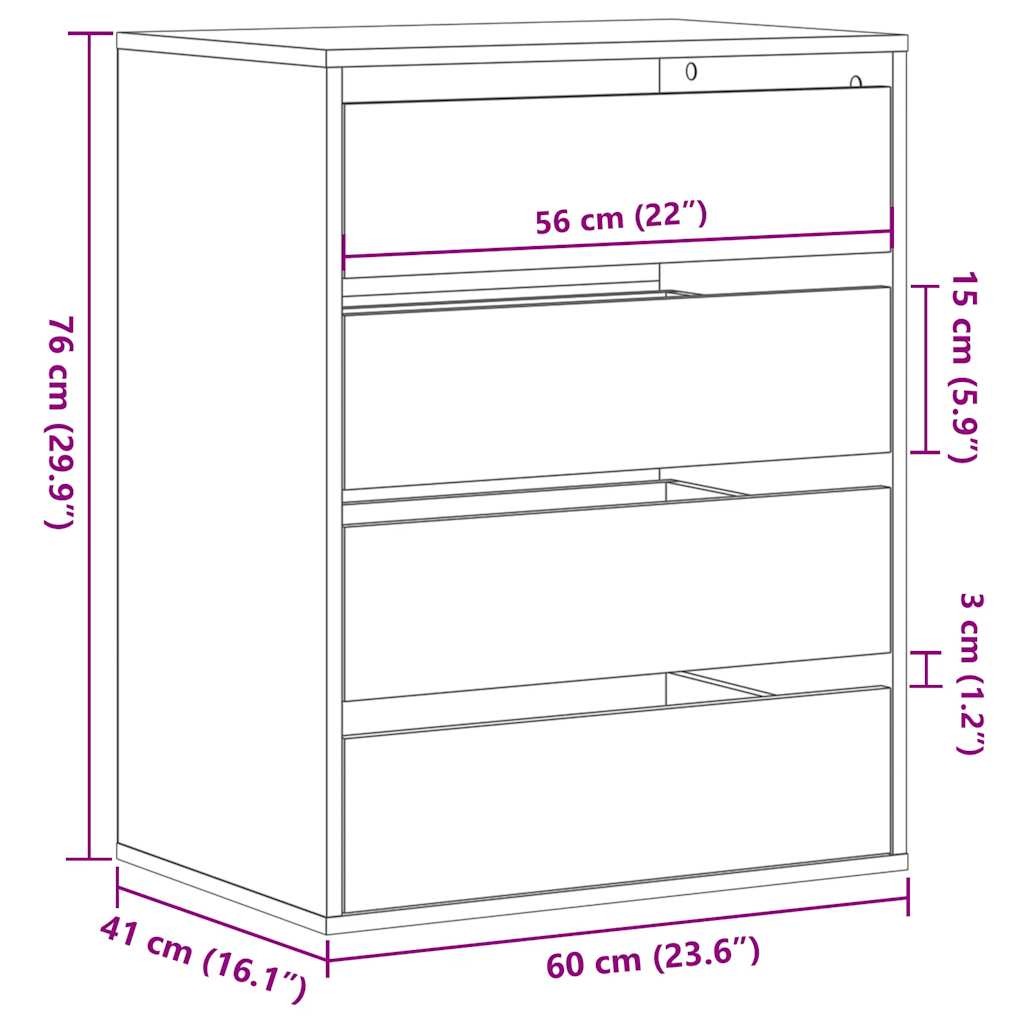 Commode d'angle noir 60x41x76 cm bois d'ingénierie - XIOS