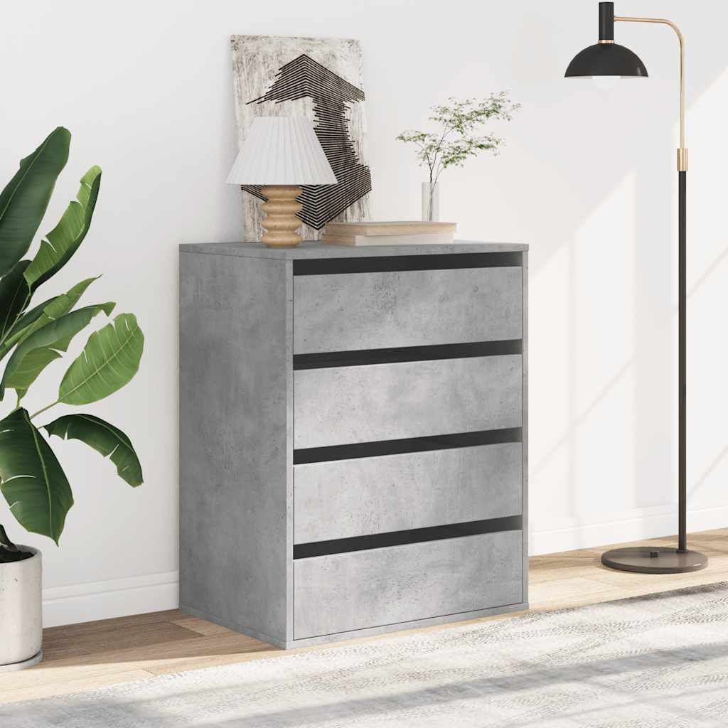 Commode d'angle gris béton 60x41x76 cm bois d'ingénierie - XIOS