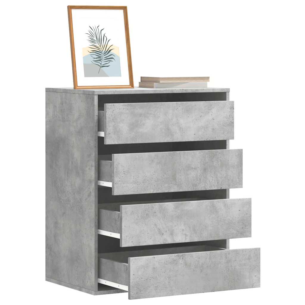 Commode d'angle gris béton 60x41x76 cm bois d'ingénierie - XIOS