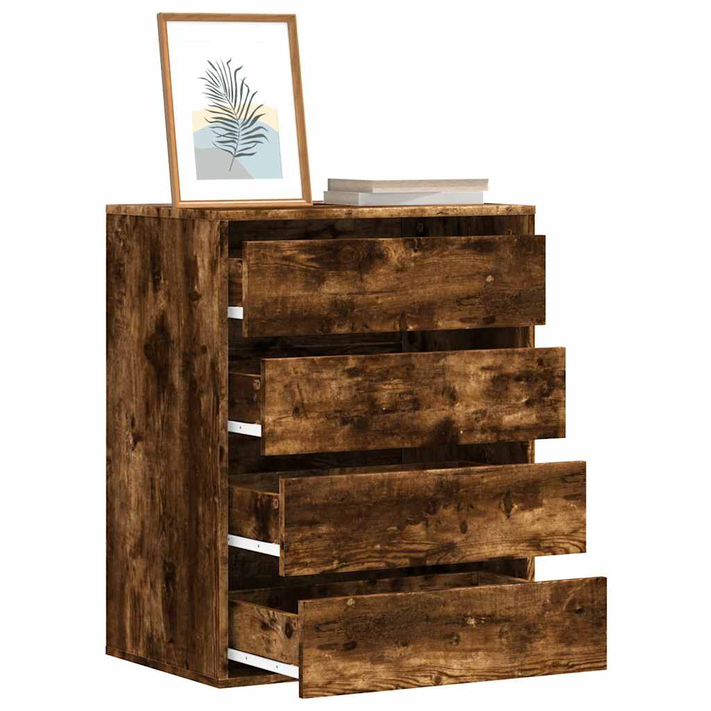 Commode d'angle chêne fumé 60x41x76 cm bois d'ingénierie - XIOS