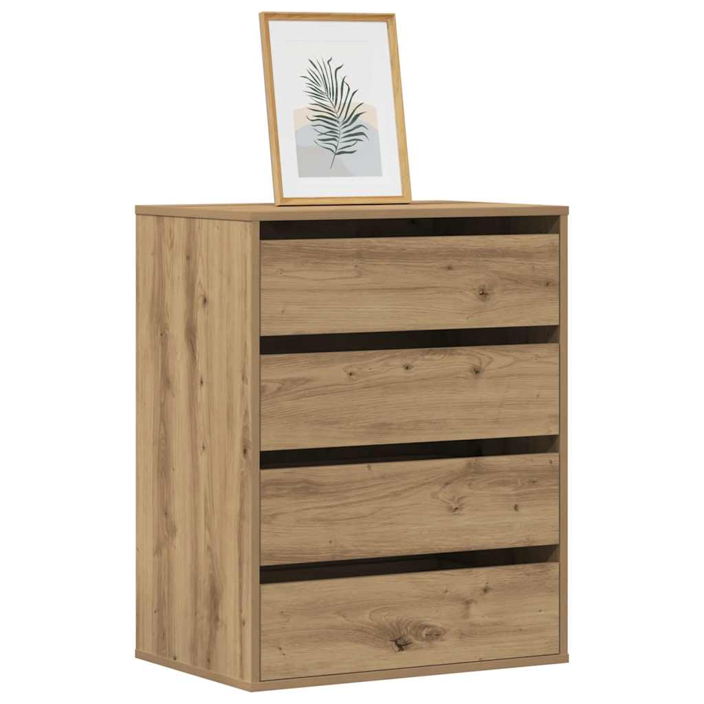 Commode d'angle chêne artisanal 60x41x76 cm bois d'ingénierie - XIOS