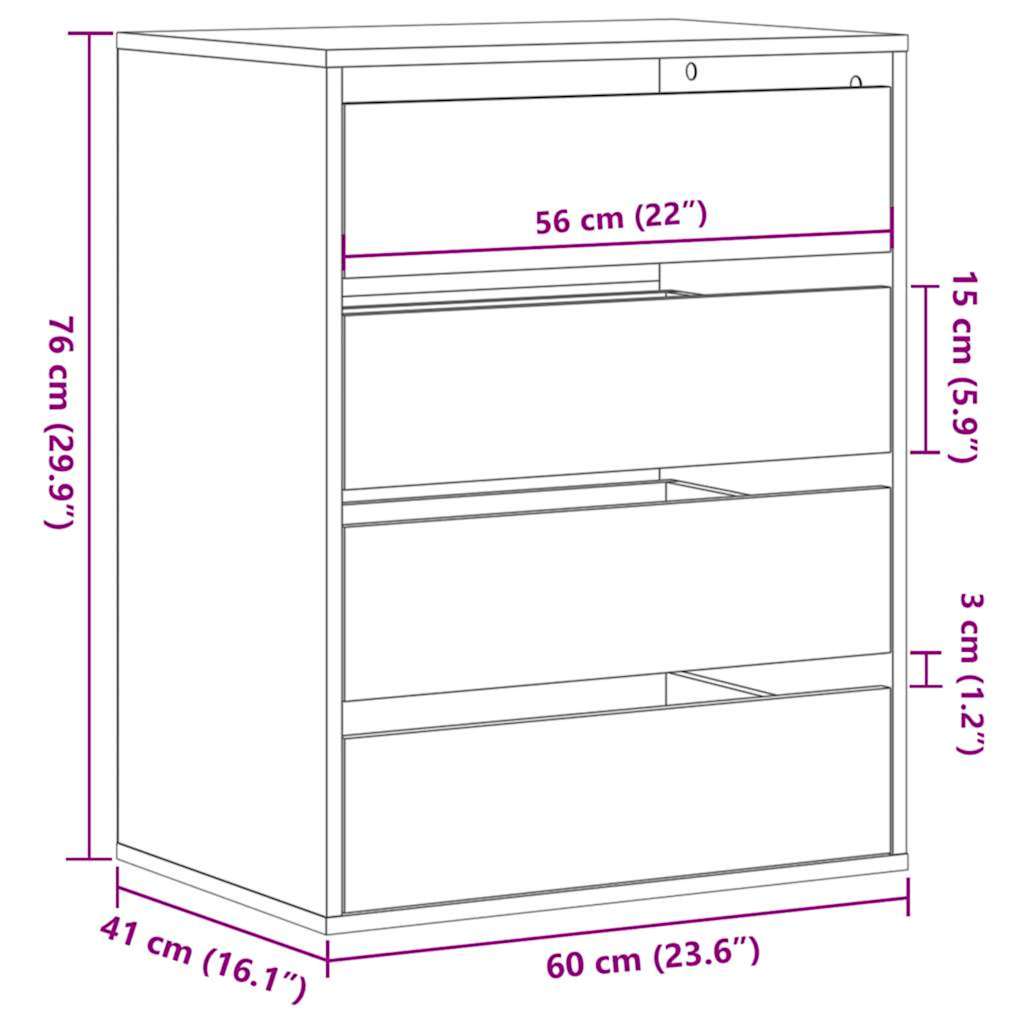Commode d'angle chêne artisanal 60x41x76 cm bois d'ingénierie - XIOS