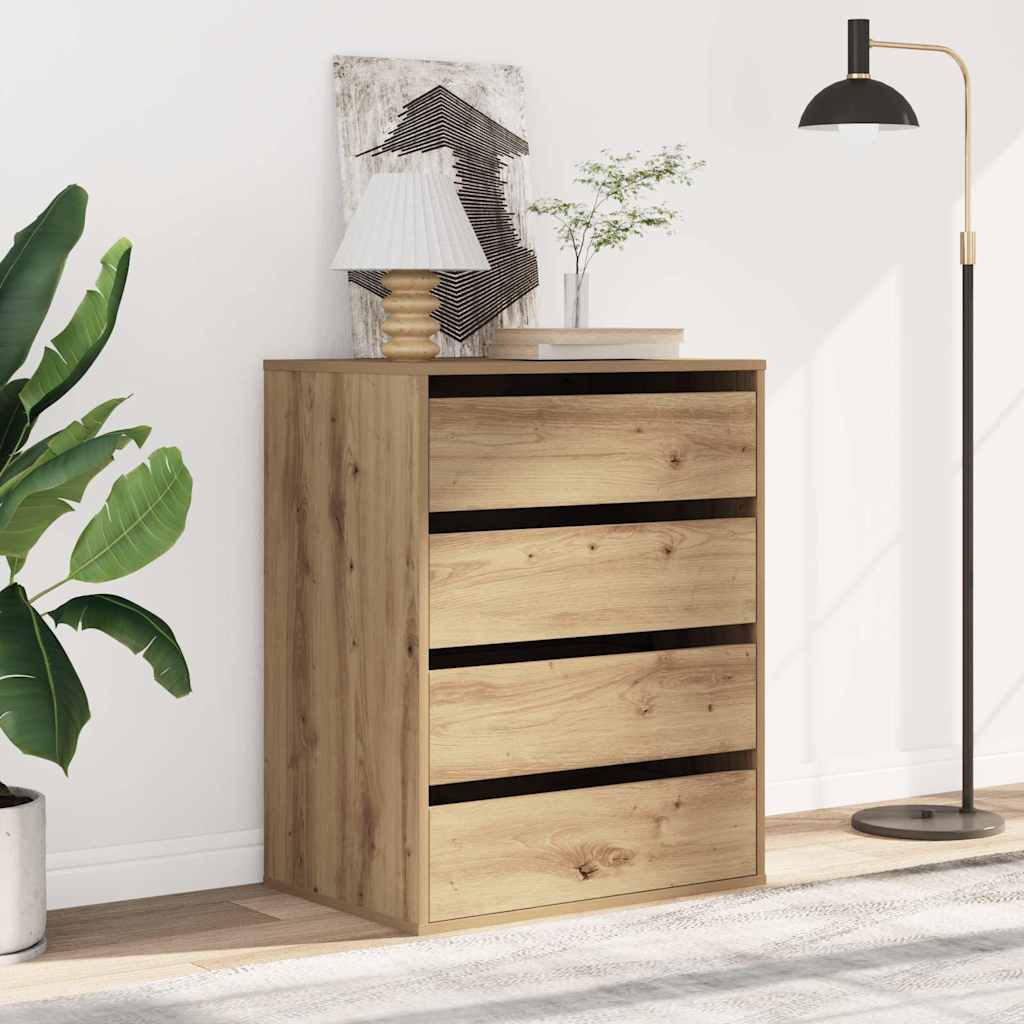 Commode d'angle chêne artisanal 60x41x76 cm bois d'ingénierie - XIOS