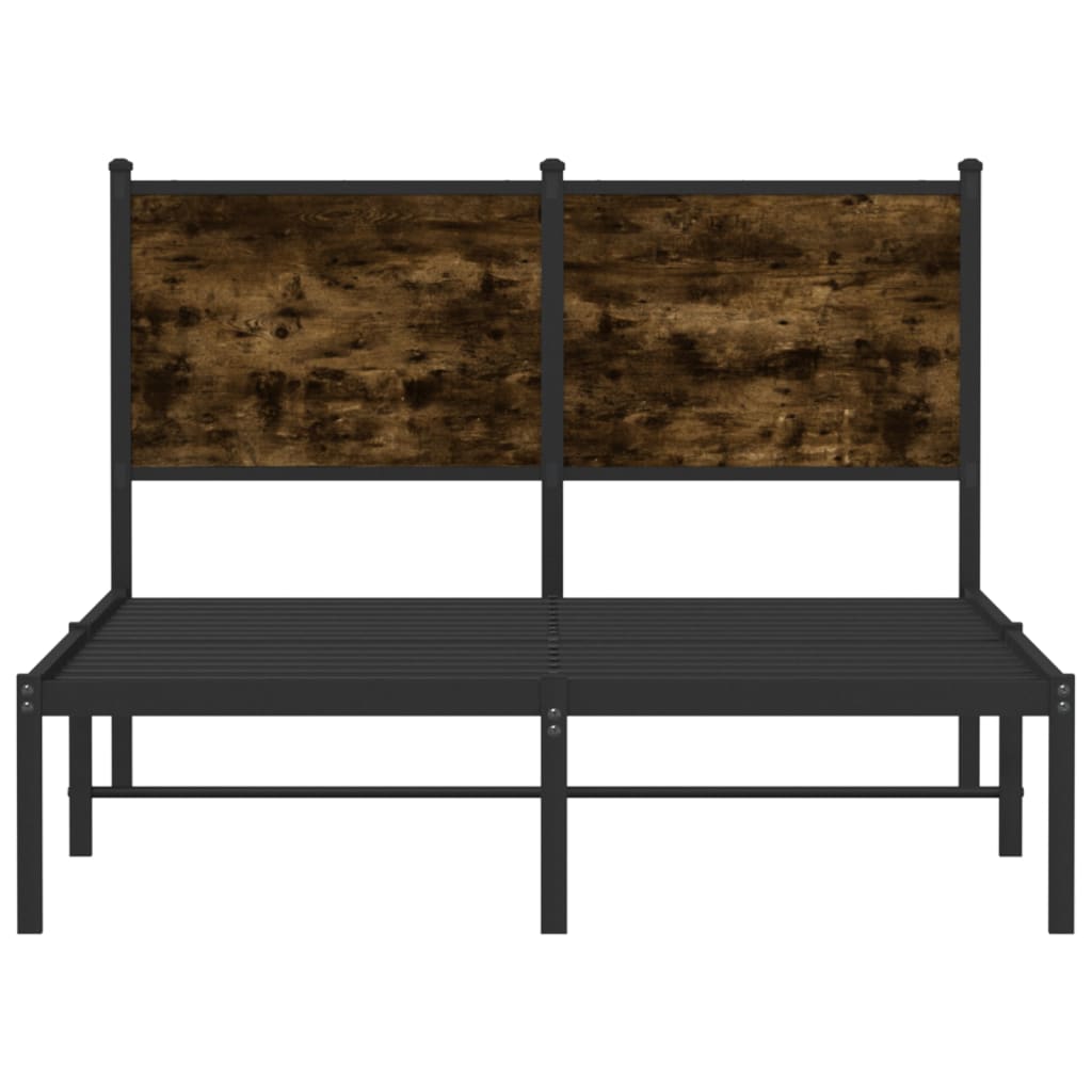Cadre de lit en métal sans matelas chêne fumé 120x200 cm - XIOS