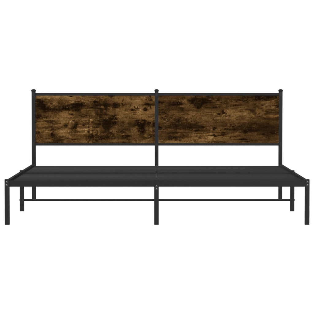 Cadre de lit en métal sans matelas chêne fumé 193x203 cm - XIOS