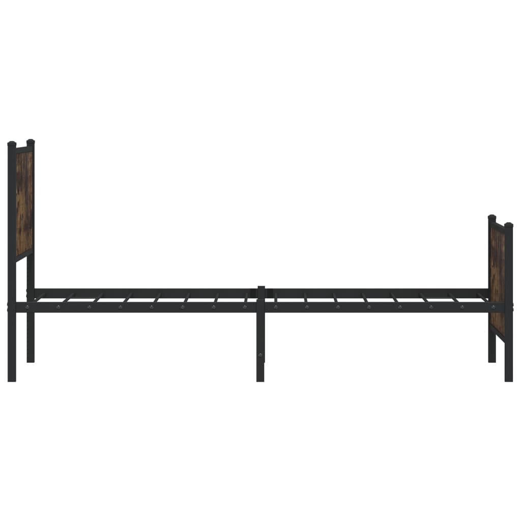 Cadre de lit en métal sans matelas chêne fumé 90x200 cm - XIOS