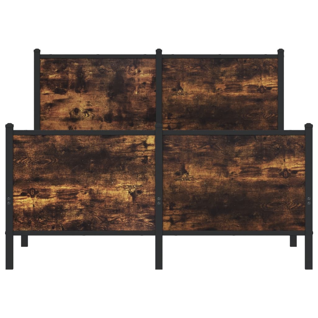 Cadre de lit en métal sans matelas chêne fumé 120x190 cm - XIOS