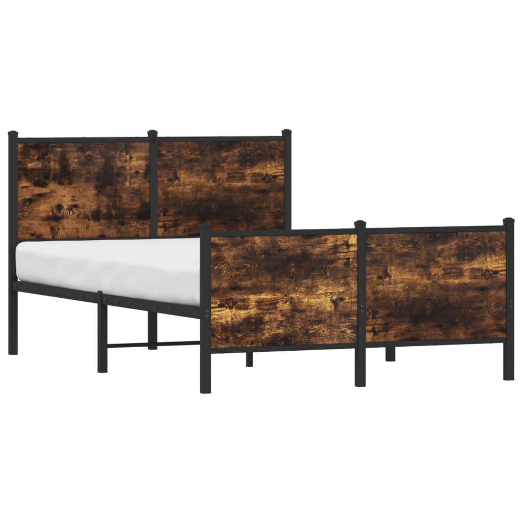 Cadre de lit en métal sans matelas chêne fumé 120x200 cm - XIOS