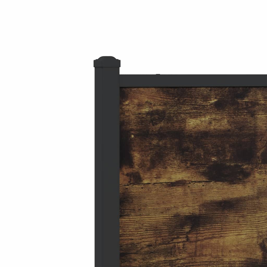 Cadre de lit en métal sans matelas chêne fumé 137x190 cm - XIOS