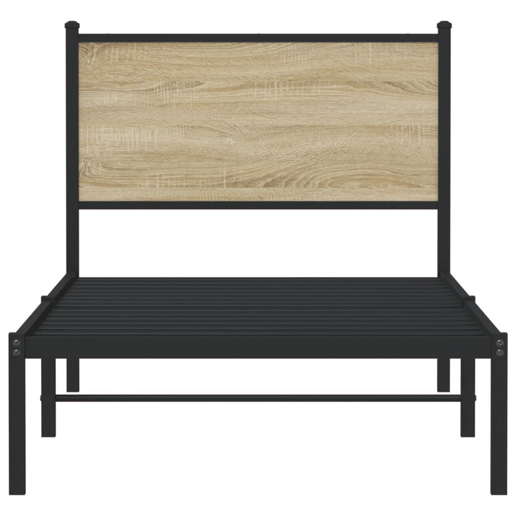 Cadre de lit en métal sans matelas chêne sonoma 75x190 cm - XIOS