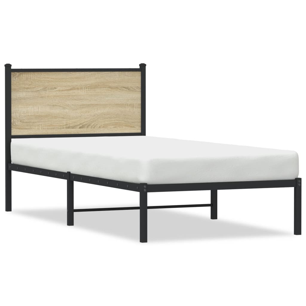 Cadre de lit en métal sans matelas chêne sonoma 80x200 cm - XIOS