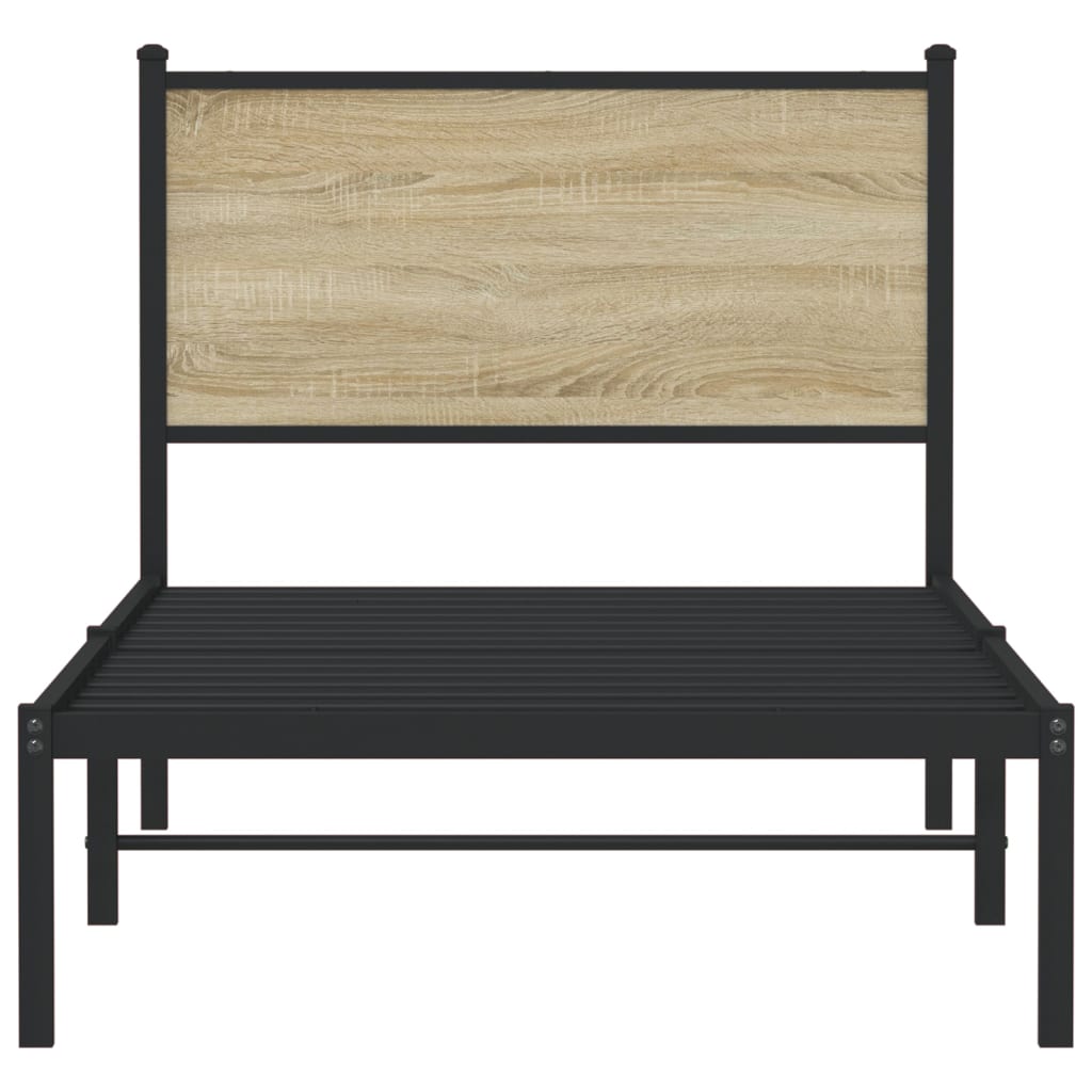 Cadre de lit en métal sans matelas chêne sonoma 80x200 cm - XIOS