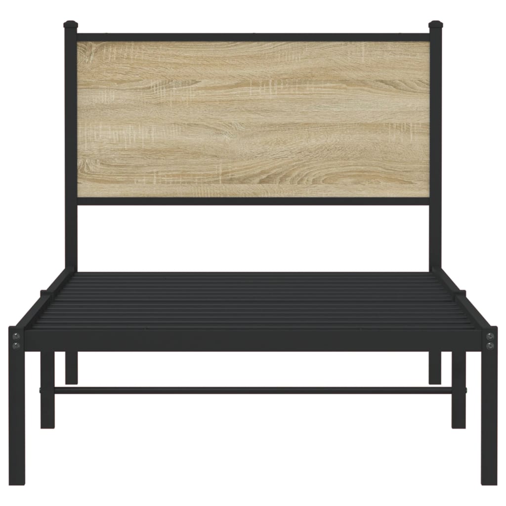 Cadre de lit en métal sans matelas chêne sonoma 90x190 cm - XIOS