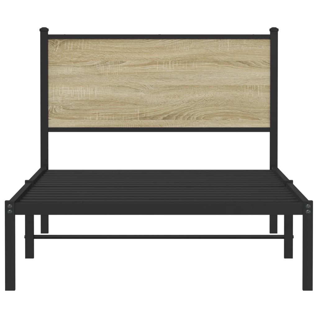 Cadre de lit en métal sans matelas chêne sonoma 100x190 cm - XIOS