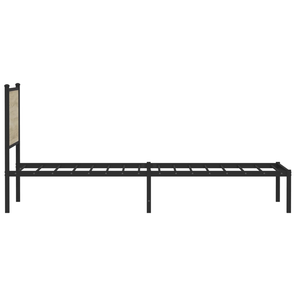 Cadre de lit en métal sans matelas chêne sonoma 100x190 cm - XIOS
