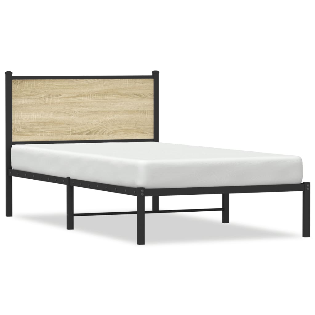 Cadre de lit en métal sans matelas chêne sonoma 100x200 cm - XIOS