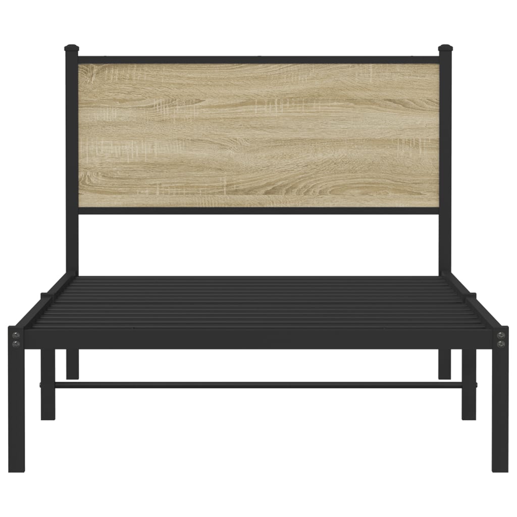 Cadre de lit en métal sans matelas chêne sonoma 107x203 cm - XIOS