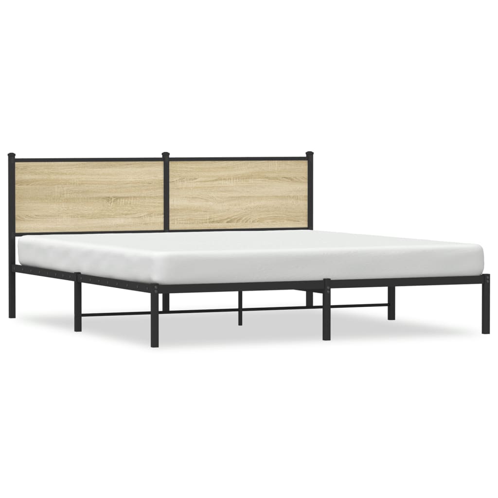 Cadre de lit en métal sans matelas chêne sonoma 160x200 cm - XIOS