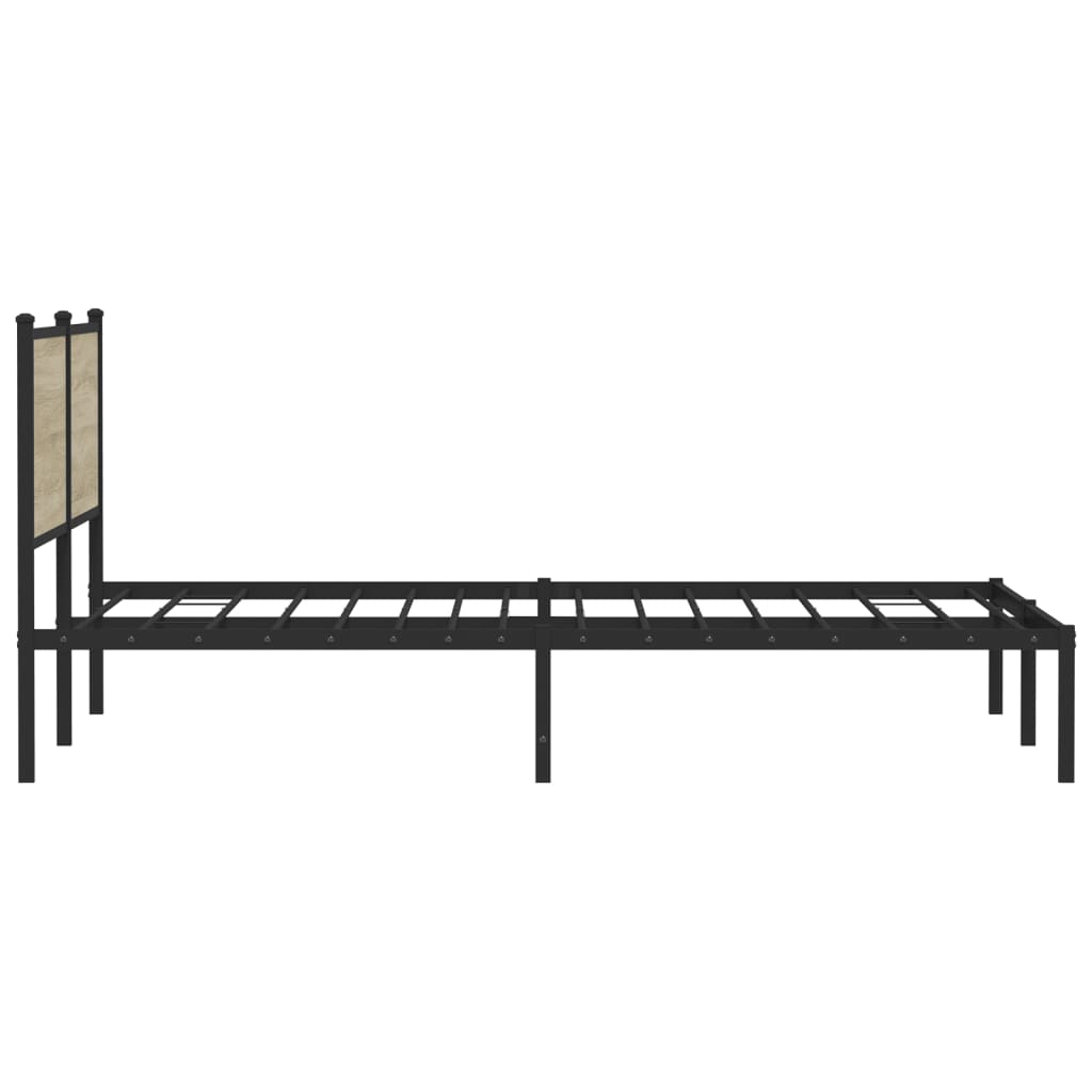 Cadre de lit en métal sans matelas chêne sonoma 160x200 cm - XIOS