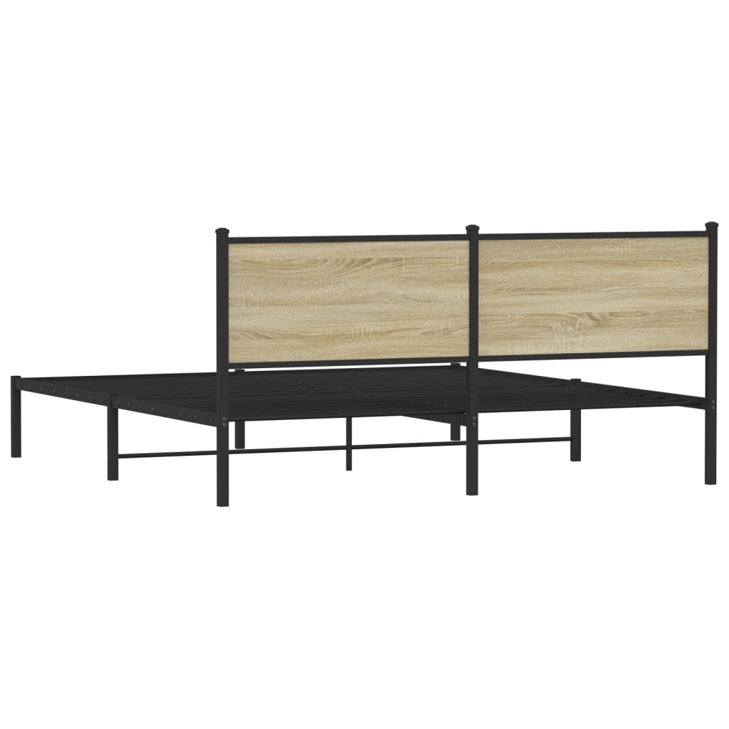 Cadre de lit en métal sans matelas chêne sonoma 160x200 cm - XIOS