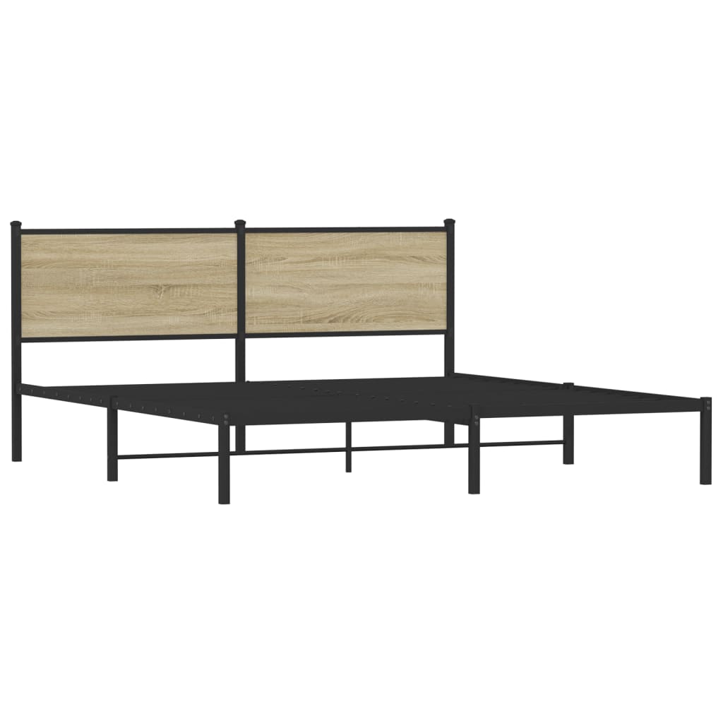 Cadre de lit en métal sans matelas chêne sonoma 183x213 cm - XIOS