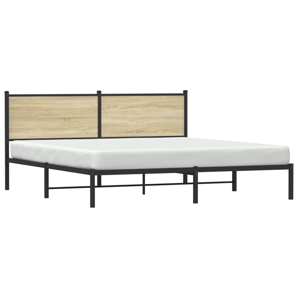 Cadre de lit en métal sans matelas chêne sonoma 183x213 cm - XIOS