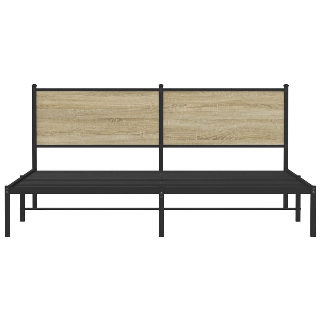 Cadre de lit en métal sans matelas chêne sonoma 183x213 cm - XIOS