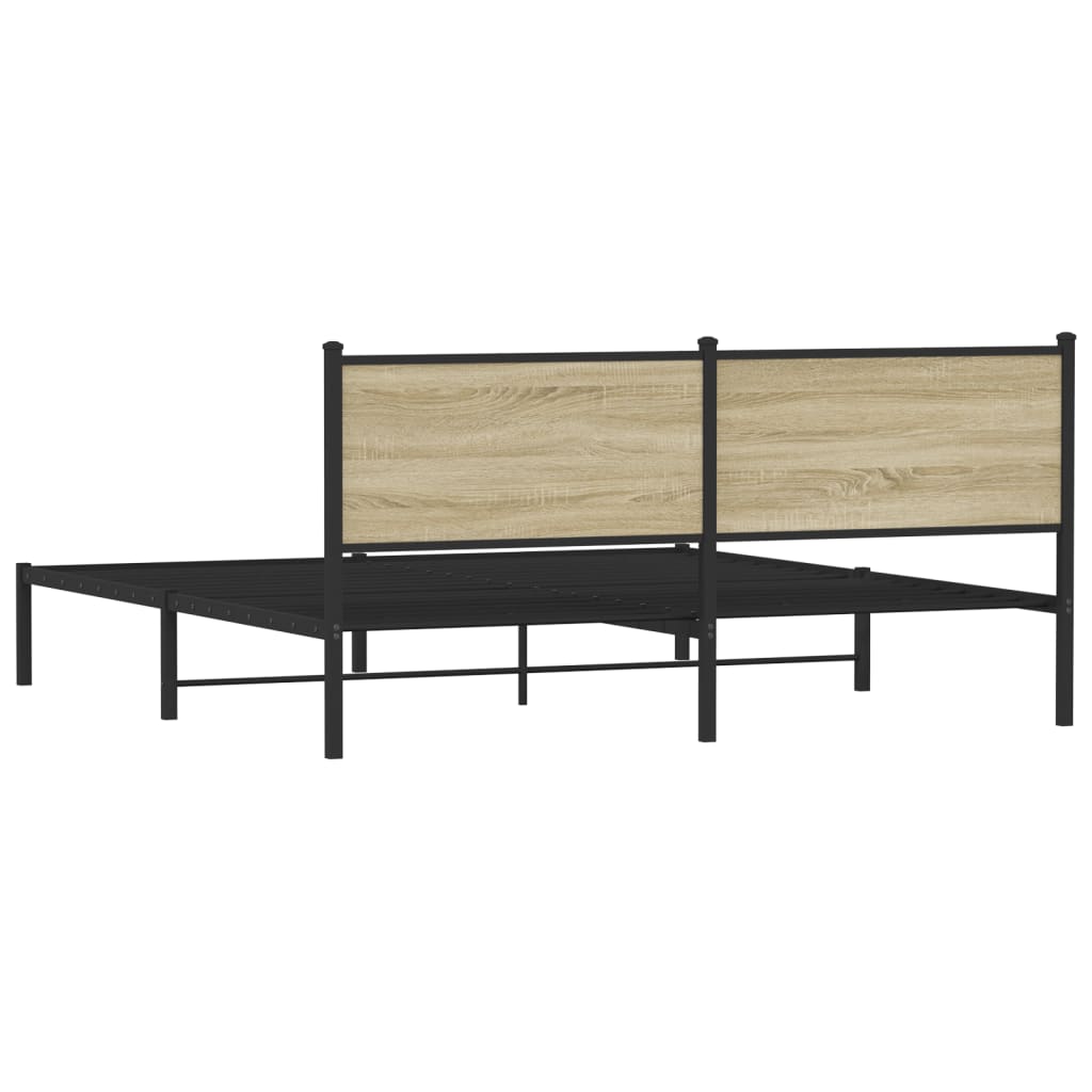 Cadre de lit en métal sans matelas chêne sonoma 183x213 cm - XIOS