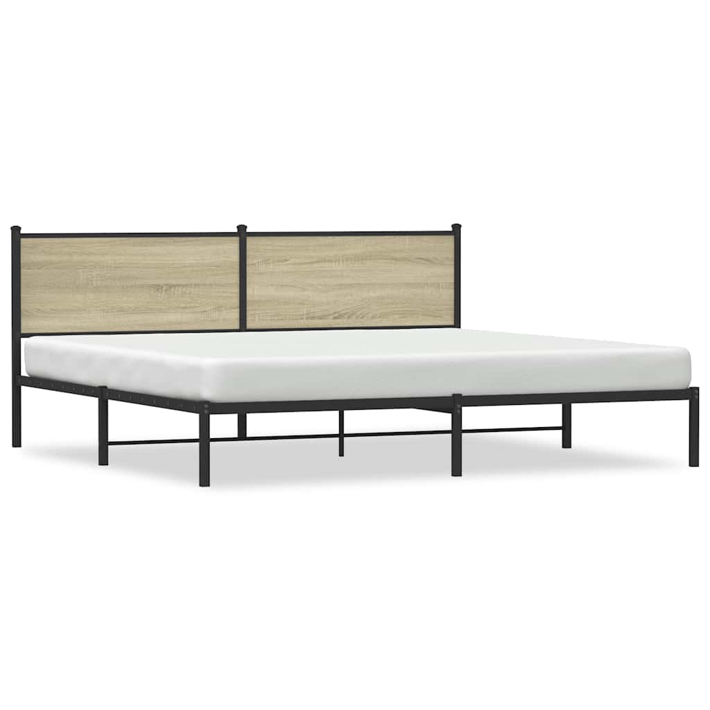 Cadre de lit en métal sans matelas chêne sonoma 193x203 cm - XIOS