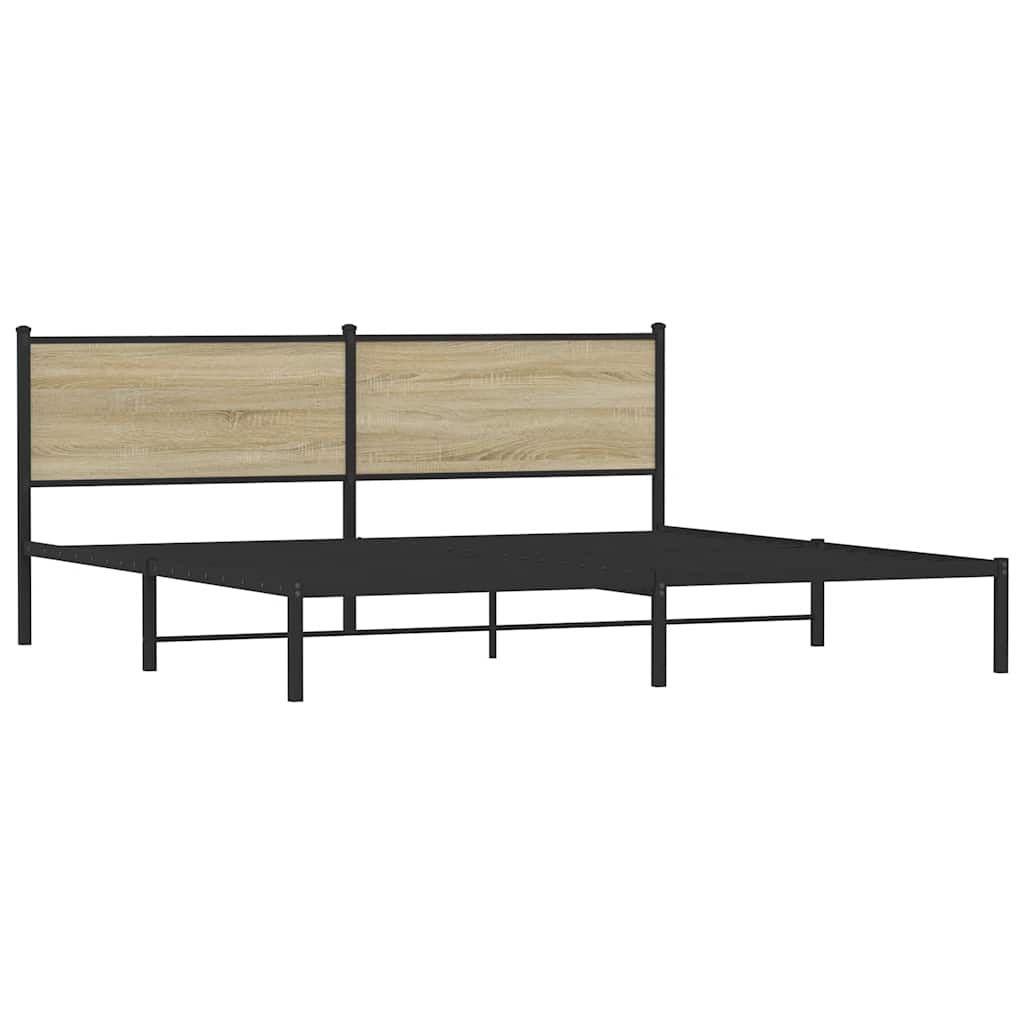 Cadre de lit en métal sans matelas chêne sonoma 193x203 cm - XIOS