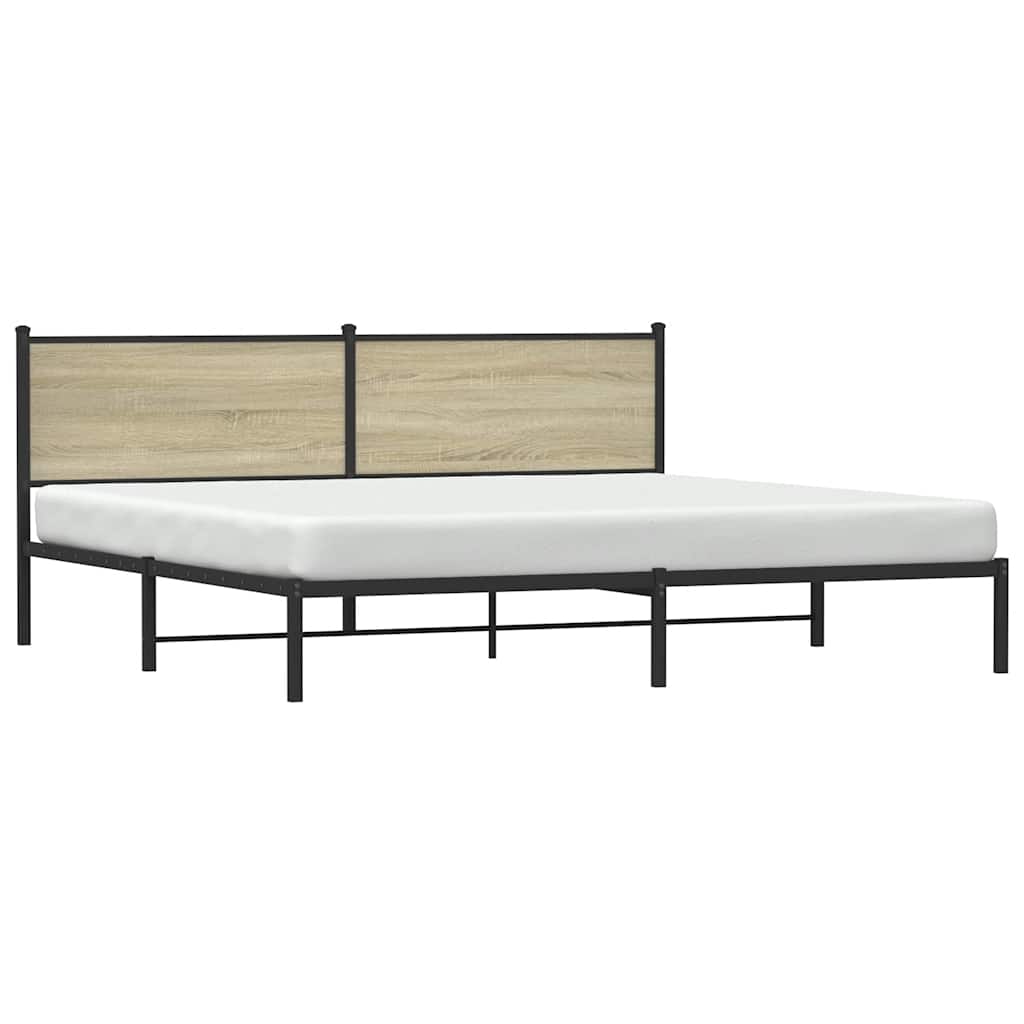 Cadre de lit en métal sans matelas chêne sonoma 193x203 cm - XIOS