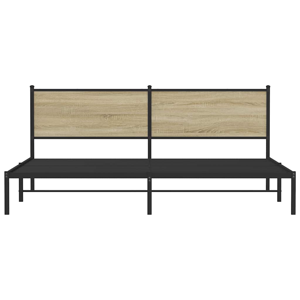 Cadre de lit en métal sans matelas chêne sonoma 193x203 cm - XIOS