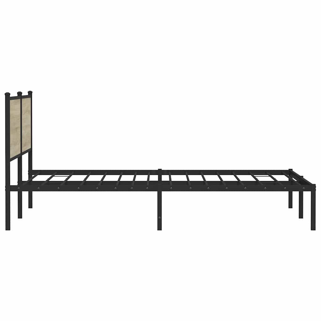 Cadre de lit en métal sans matelas chêne sonoma 193x203 cm - XIOS