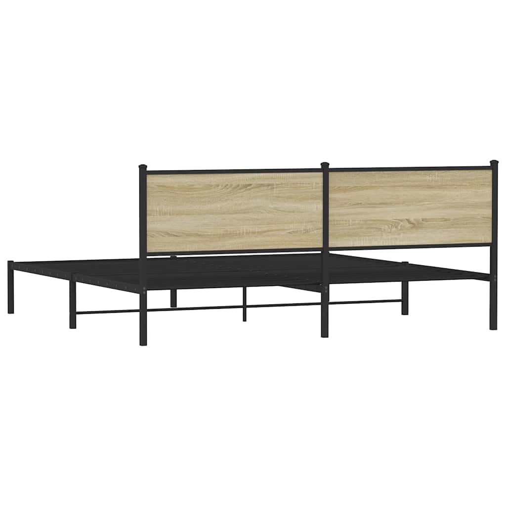 Cadre de lit en métal sans matelas chêne sonoma 193x203 cm - XIOS