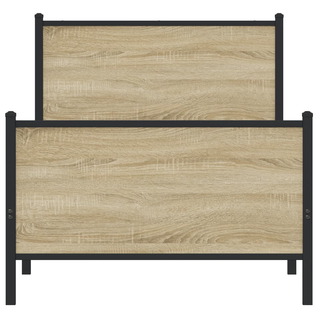 Cadre de lit en métal sans matelas chêne sonoma 75x190 cm - XIOS