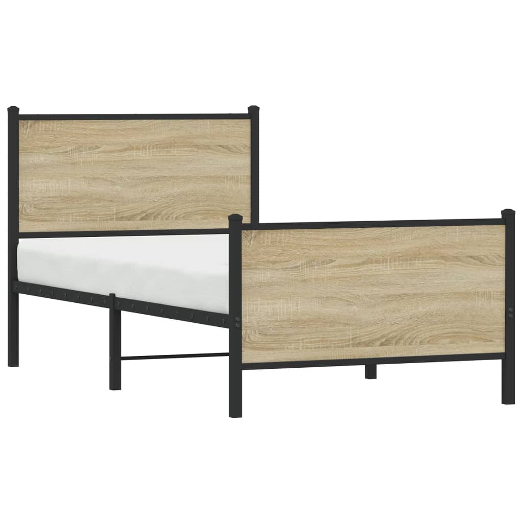 Cadre de lit en métal sans matelas chêne sonoma 90x190 cm - XIOS