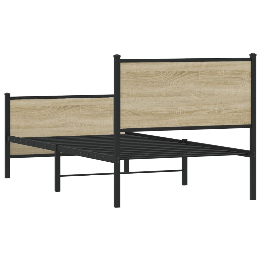 Cadre de lit en métal sans matelas chêne sonoma 90x200 cm - XIOS