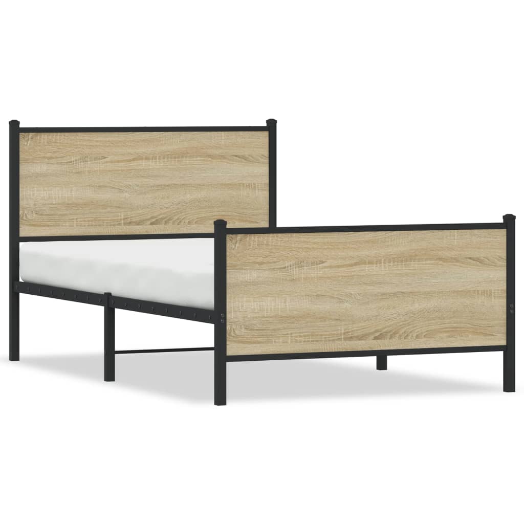 Cadre de lit en métal sans matelas chêne sonoma 100x200 cm - XIOS