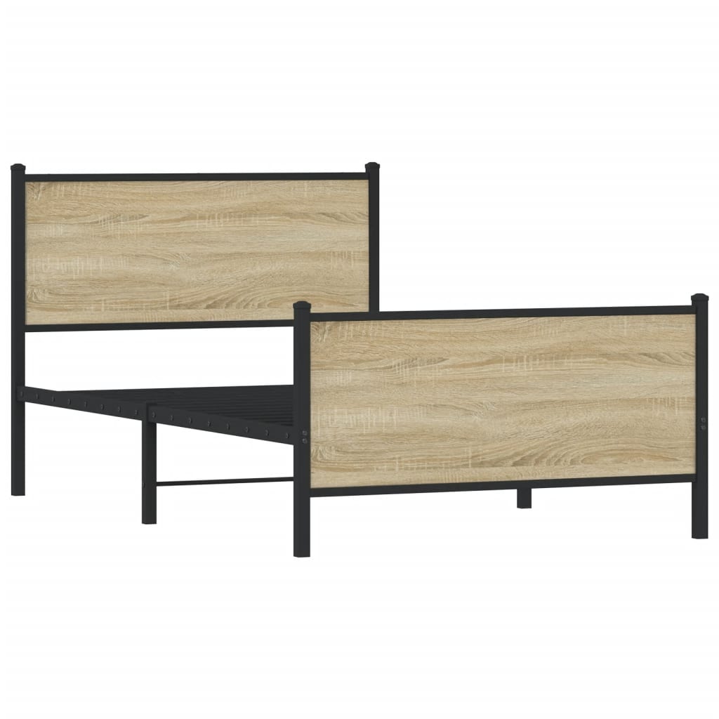 Cadre de lit en métal sans matelas chêne sonoma 100x200 cm - XIOS